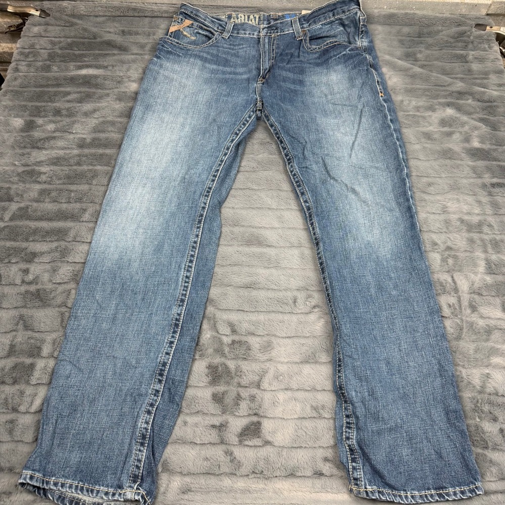 Ariat M2 Relaxed Boot Jeans Mens 38x36 Blue Denim Medium Wash 100% Cotton